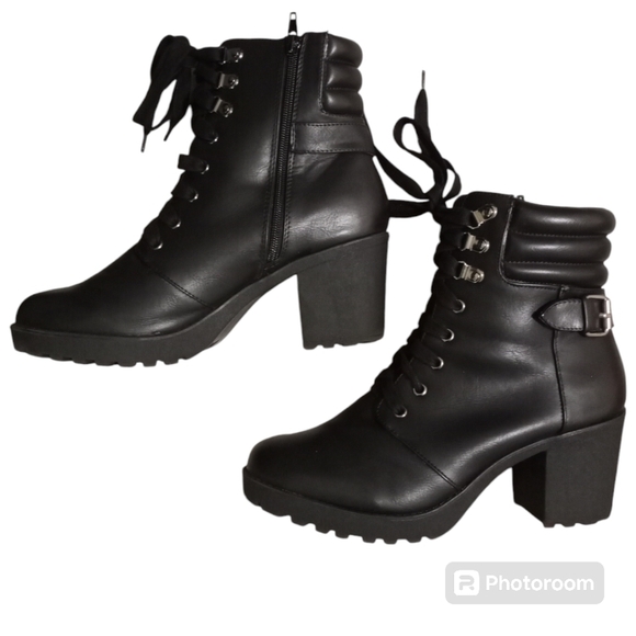 Mia 3" Chunk Heel Zip Up Farah Ankle Boots Size 11M - Picture 8 of 13